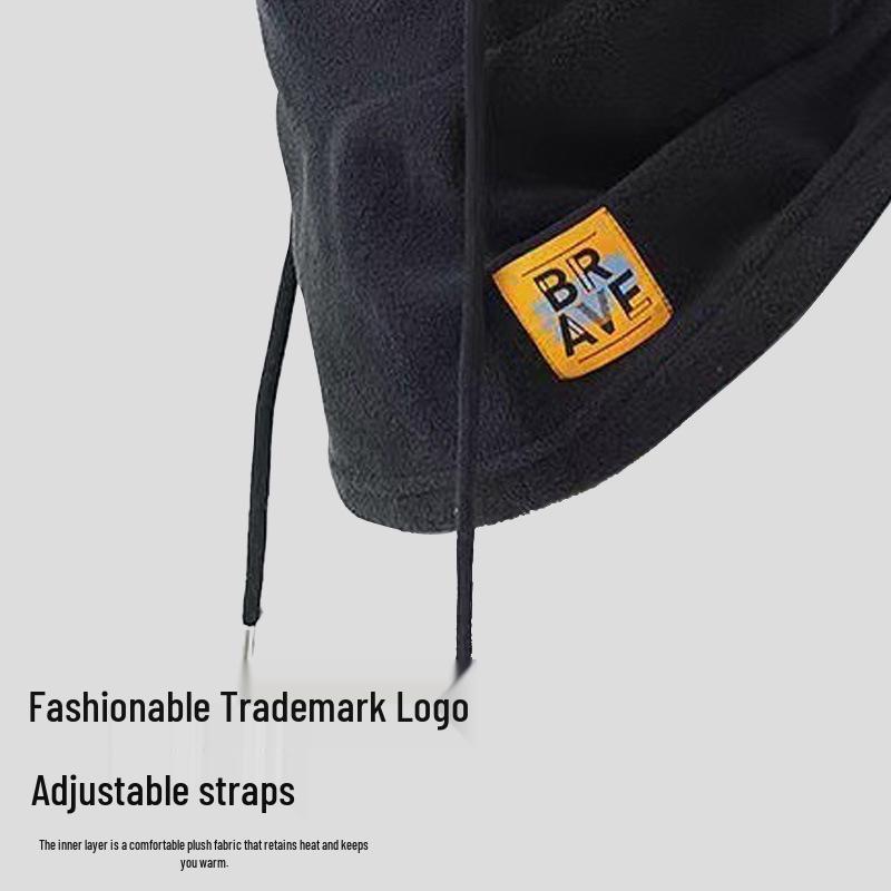 Unisex Warm Cotton Hat & Scarf Set: Cold-Weather Neck and Ear Protection, Windproof Face Mask for Outdoor Cycling