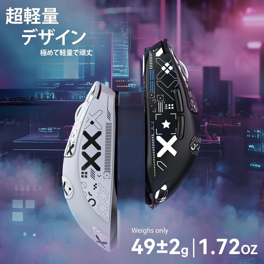 X3Max Gaming Lightweight PAW3950 42000 DPI A.JAZZ Mouse (47g), Wireless/Bluetooth/Wired, Sensor,