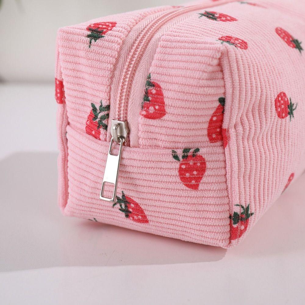 Corduroy Storage Bag Large Capacity Makeup Bag INS Stationery Bag  Cosmetic Storage