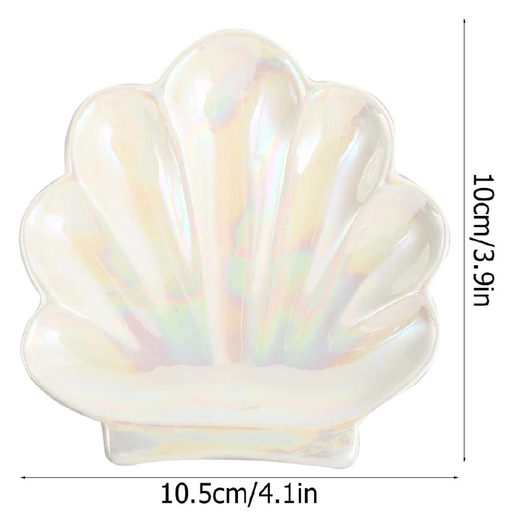 Muszla Talerzyk na drobiazgi, Ceramiczny Uchwyt na Pierścionki/Taca na Biżuterię Uroczy Organizer Talerz Dekoracje do Łazienki Akcesoria do Wystroju Domu