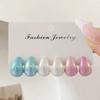 Teardrop Stud Earrings Set Colorful Water Drop Earrings Matte Shiny Earrings for Women Daily Party