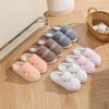Cotton Slippers Embroidered Autumn and Winter Indoor Home Thick Bottom Warm Piled Couple Hair Slippers