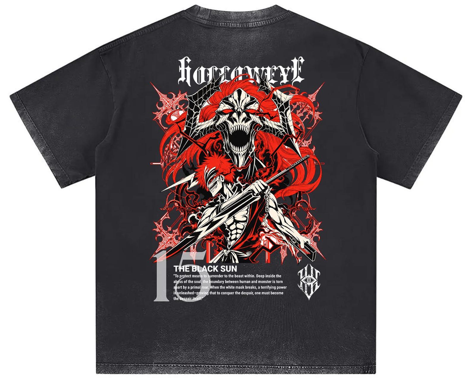 Ichigo Bleach Anime Shirt, Vasto Lorde Hollow Graphic Tee, Vintage Streetwear Manga Clothing 4XL