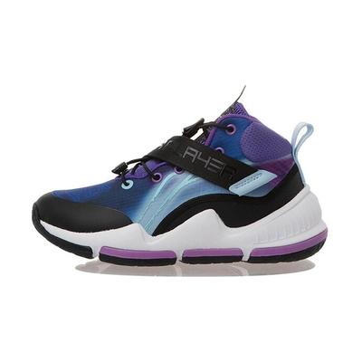 Li Ning Pioneer-Force I TD Shock Absorption Rebound Basketball Shoes Kids Sneakers Black Purple YKBR054-3