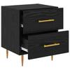 Nightstand Black Oak Effect 40 X 35 X 47.5 Cm Engineered Wood