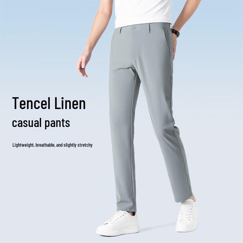 

Hodo Men s Tencel-Linen Lightweight Quick-Dry Casual Pants 35