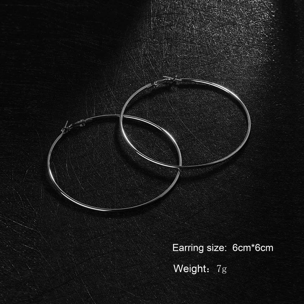 Geometric Metal Temperament Ring Punk Large Circle Ear Studs Hoop Earrings Fashion Jewelry