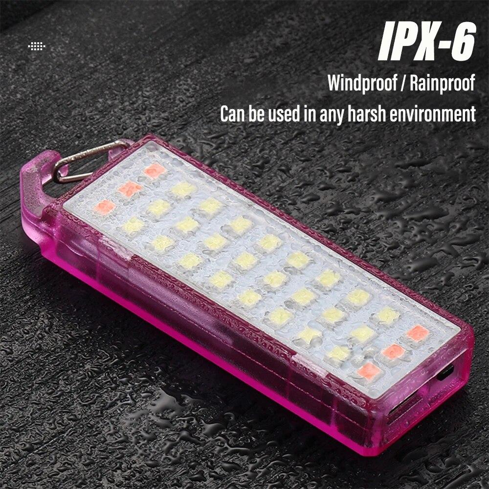 MINI LED Flashlight Rechargeable Work Light Keychain Light Camping Lamp Easy To Carry Multiple Lighting Modes Waterproof