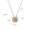 Necklace Women'S Two-Wear Heart-To-Heart Open Four-Leaf Flower Necklace Fashionable Love Folding Collarbone Chain