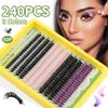 Diy Segmented Single Tuft Of Hair Colored False Eyelashes 10-18Mm Eyelashes Dense Curl