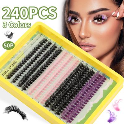 Diy Segmented Single Tuft Of Hair Colored False Eyelashes 10-18Mm Eyelashes Dense Curl