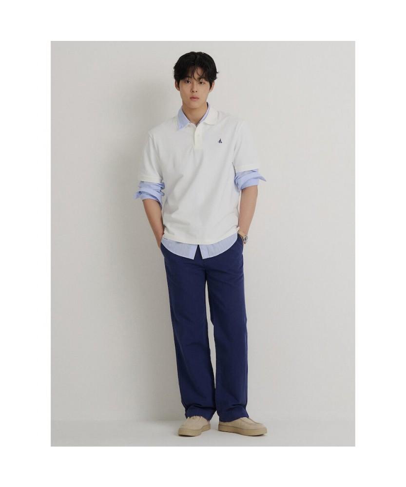 Binpolmen [Essential] Pique Collar Neck Short Sleeve T-Shirt White
