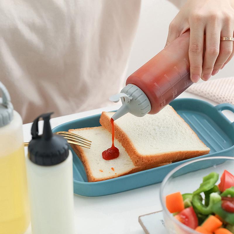 175ML/350ML Large Squeeze Condiment Bottles With Nozzles Ketchup BBQ Sauces Olive Oil Bottle Dispenser Squeeze Sauce Bottle