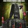 Fishing Equipment Backpack Bait Box Equipment Storage Bag Men's Fishing Backpack with Pole Holder Sling Shoulder Bag Multifunctional Waist Chest Bag