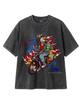 REBRENNER Dtg Vintage Bike Pigment Crop Short Sleeve T-Shirt Charcoal