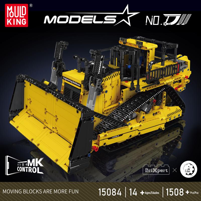 Mould King 15084 Giocattoli per Auto Tecniche Controllo RC tramite APP Bulldozer D11 Camion di Assemblaggio con Blocchi da Costruzione Set di Mattoncini Regalo di Natale per Bambini