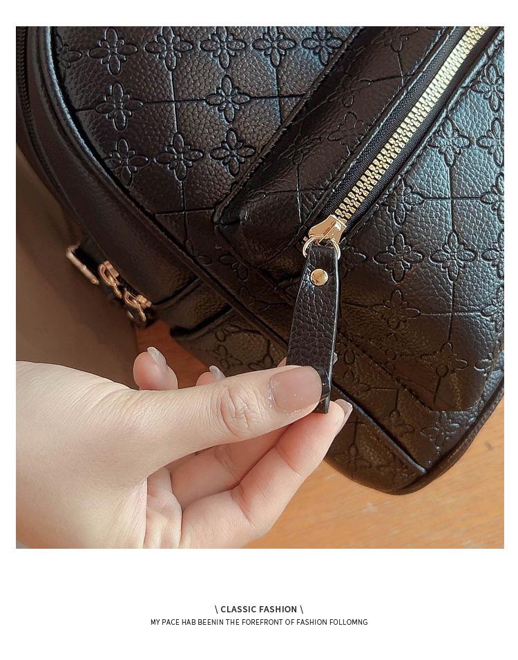 2025 Autumn/Winter Women's Fashion PU Embossed Trendy Backpack