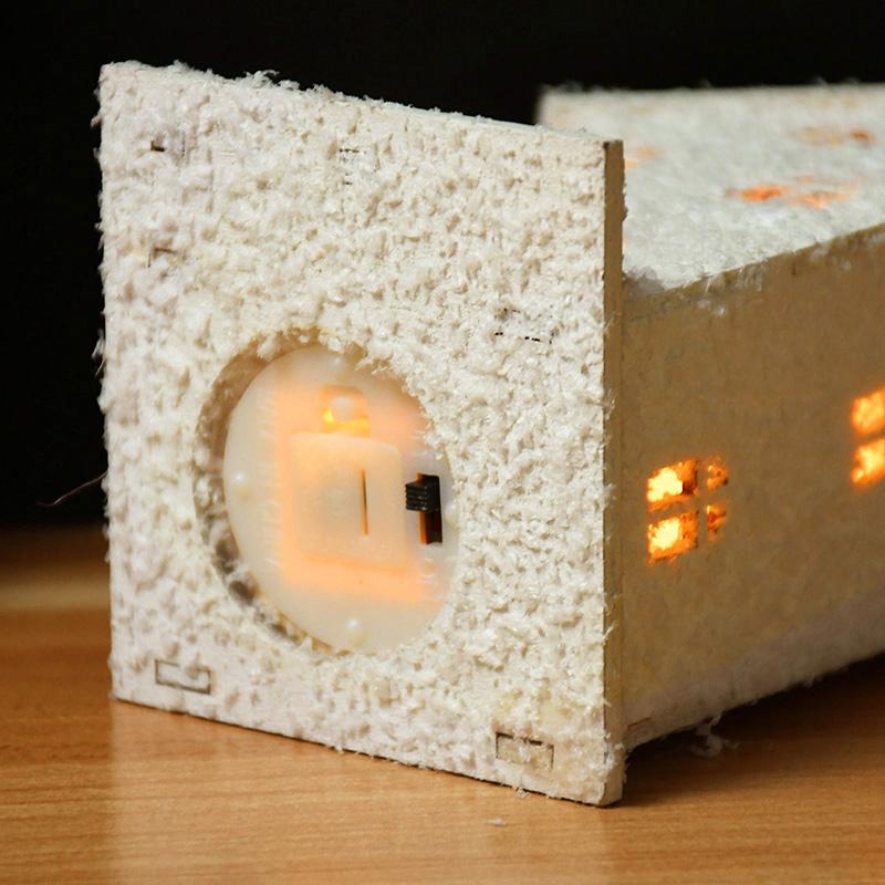 2025 Christmas Led Light Wooden House with Snowflake Luminous Cabin Christmas Decorations For Home Xmas Ornament New Year Gifts