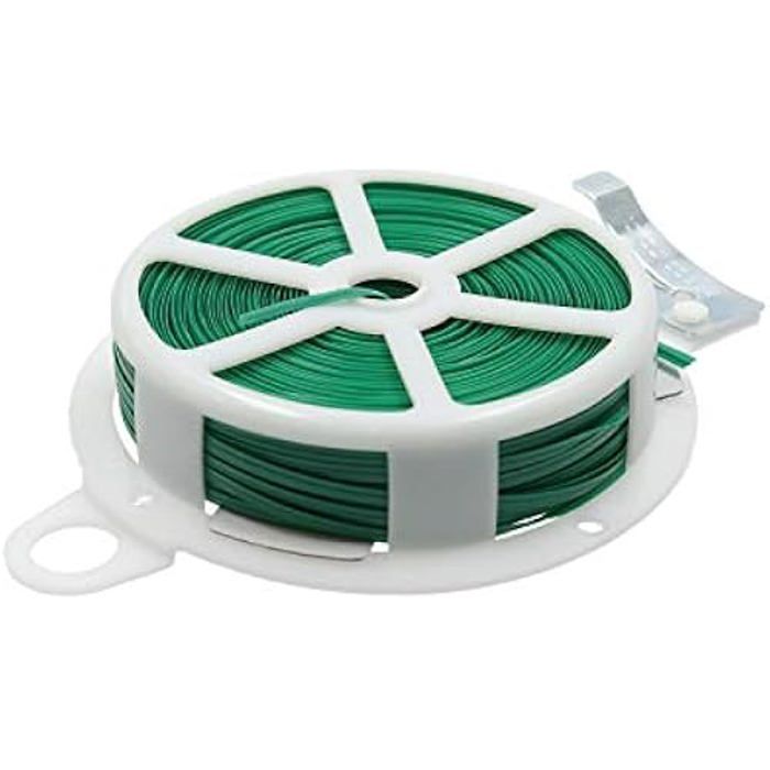 Fil plastifié - FERRESTOCK - Bobine 100 m - Résistant aux éléments - Couleur verte - Multifonctionnel