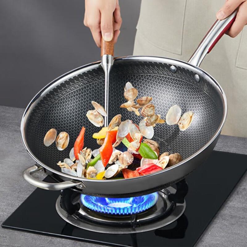 Chuda Huang 316L Stainless Steel Double-Sided Honeycomb Wok