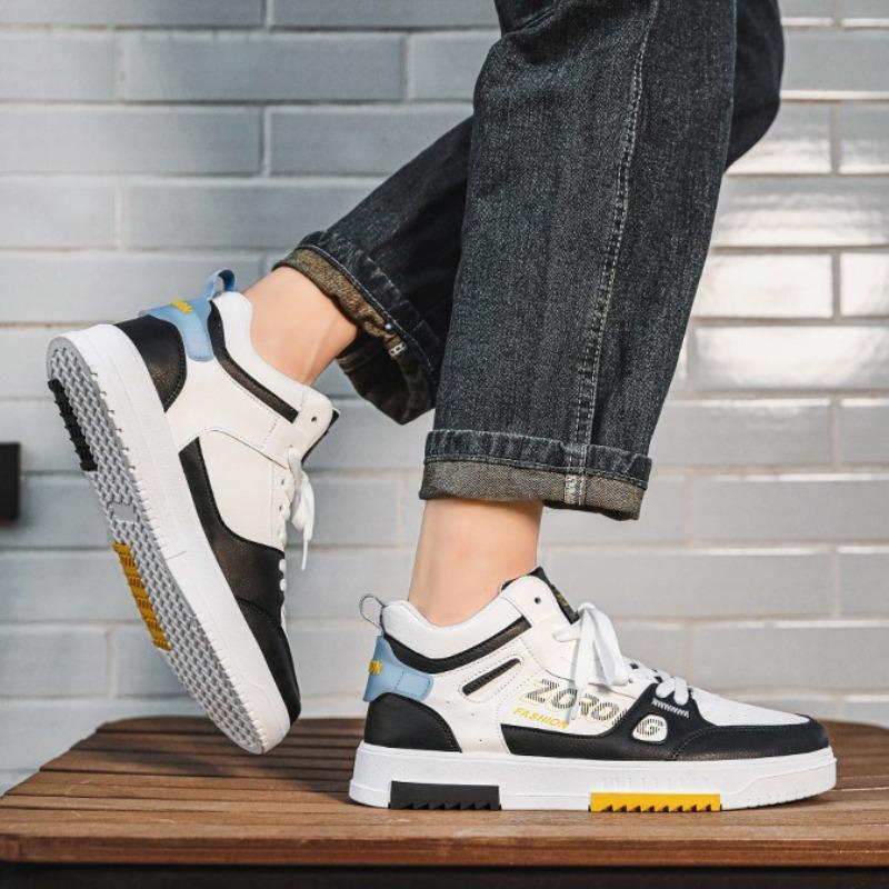 High-top casual board shoes, new spring versatile trend little white shoes, middle school students men's comfortable sports men's trendy shoes