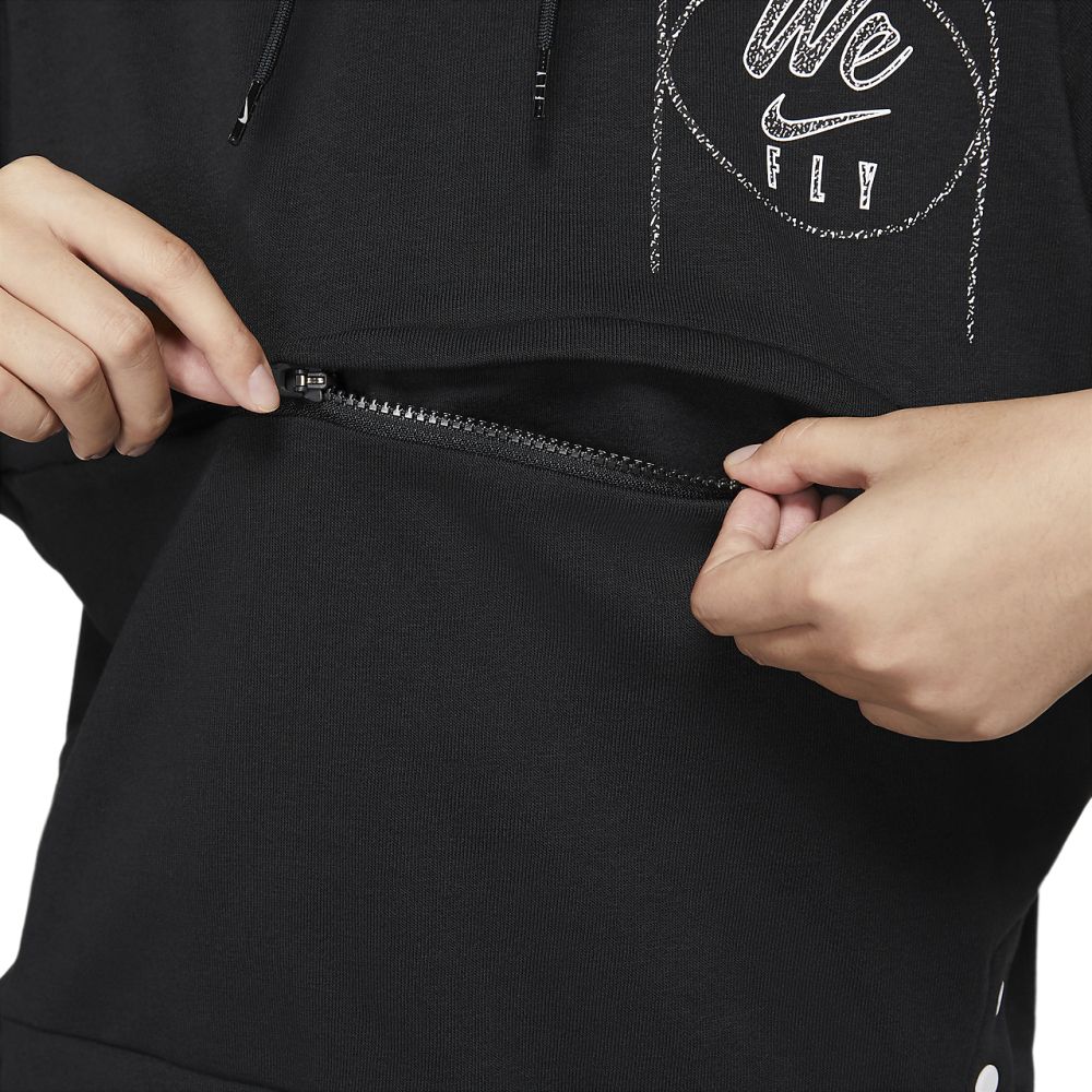 Nike Solid Color Letter Print Hoodie Women Tops Black DQ6771-010