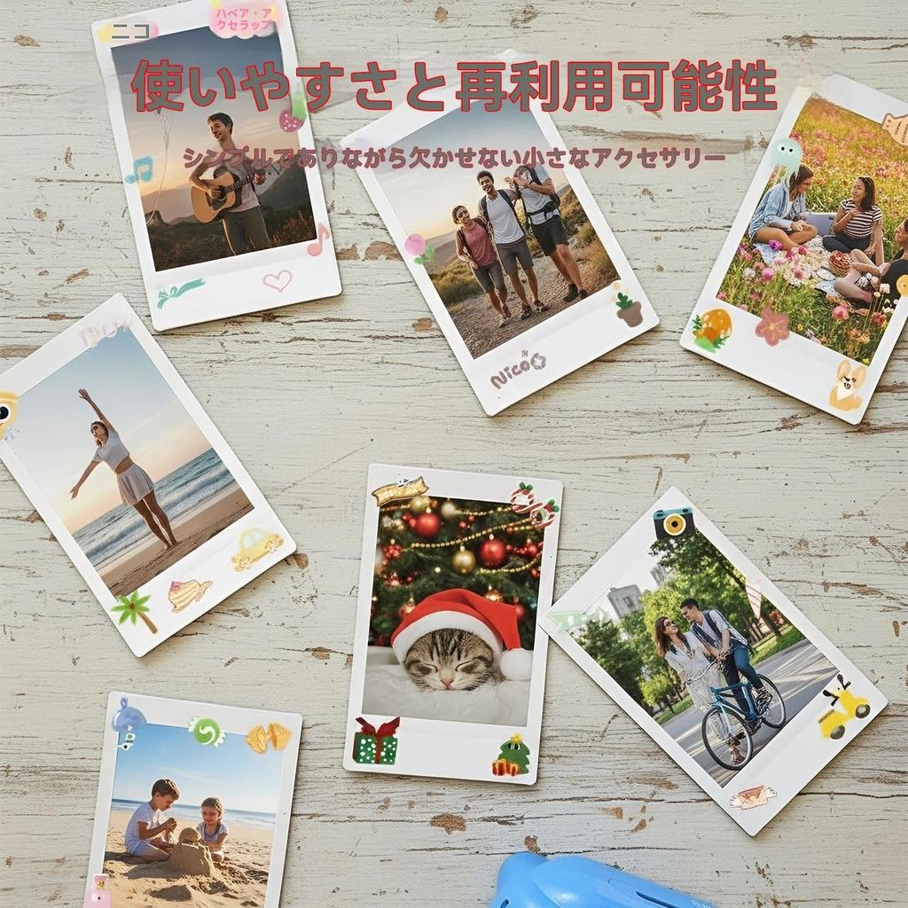 Fotorahmen-Aufkleber für Fujifilm Instax Mini Sofortbildkamera Film Niedliche DIY Cartoon-Aufkleber Perfekt für Scrapbook und Fotorahmen Dekoration Set von 4