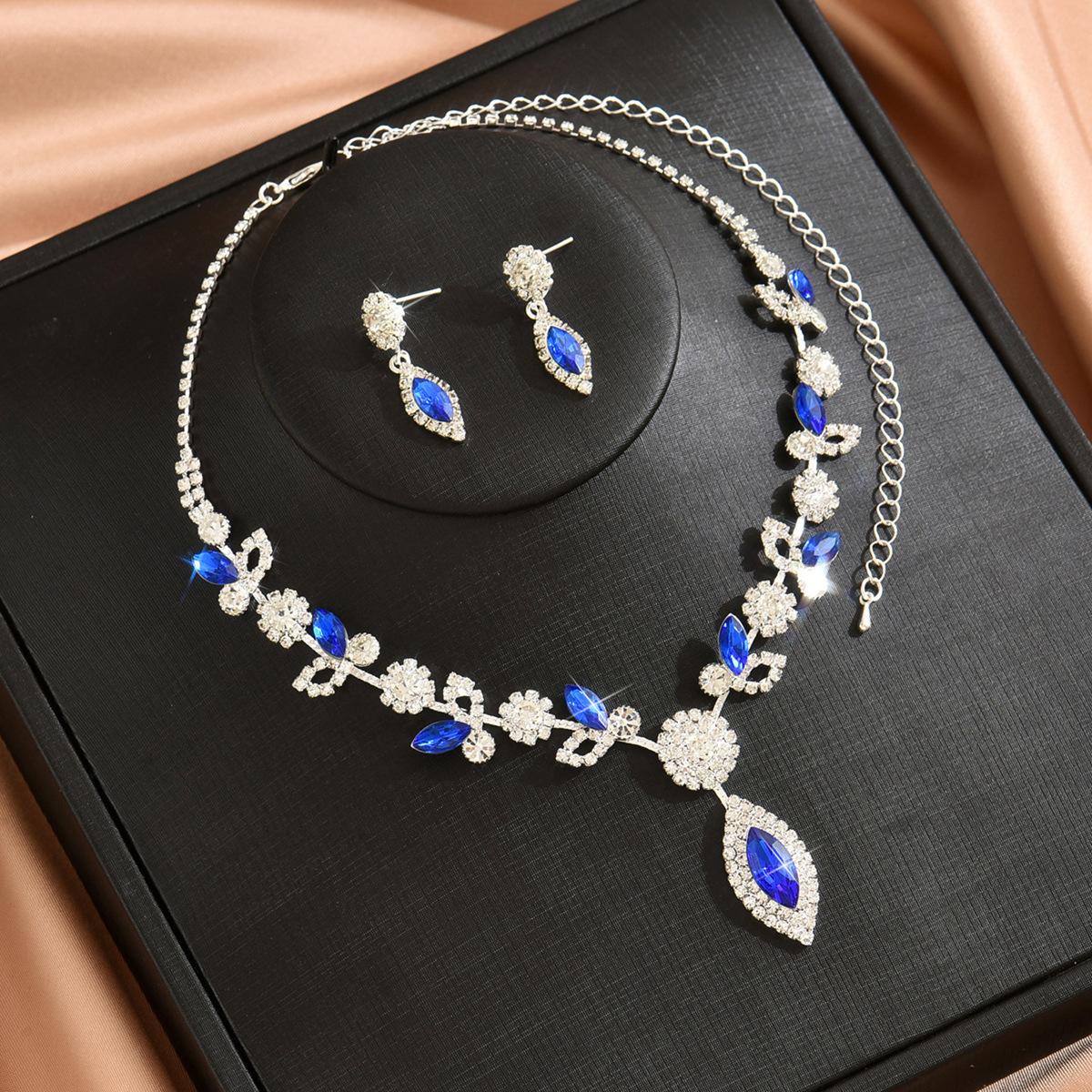 Роскошное ювелирное ожерелье Женское Высококлассное для званого ужина Свадебное платье Полное бриллиантовых серег Ювелирный костюм Женский