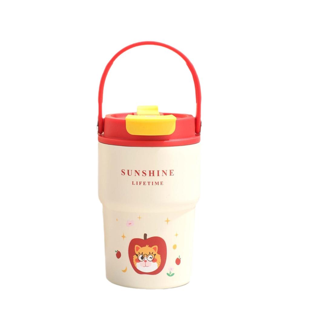 Water bottle cartoon tea warehouse double drink coffee cup high value stainless steel ceramic liner thermos cup portable cup