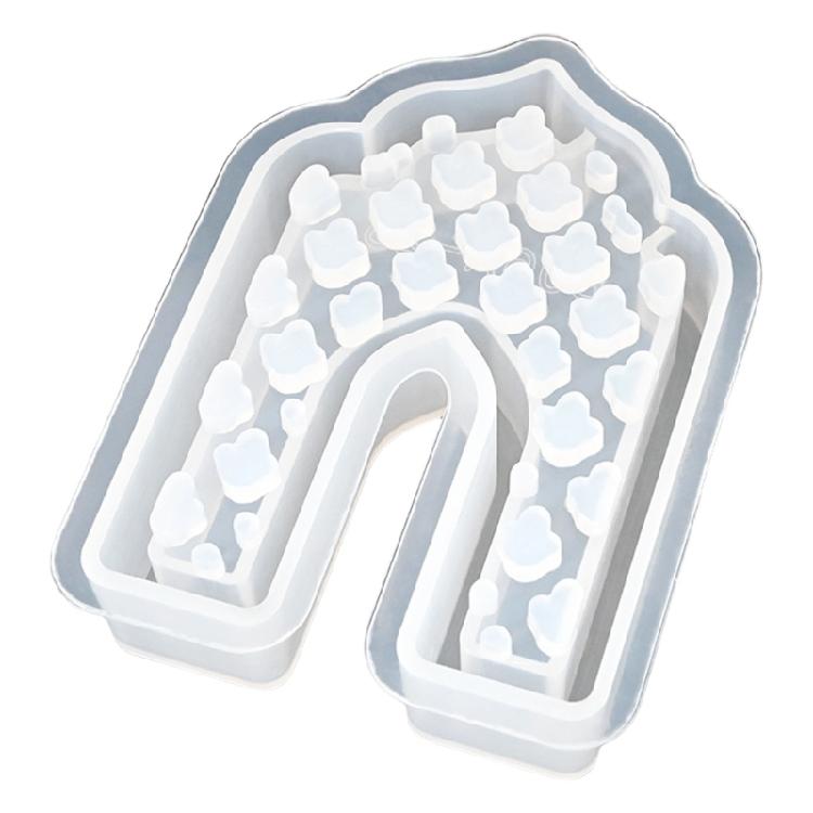 Light House Moon Shape Silicone Candle Stand Molds for Epoxy Resin Candle Holder Tealight Holder Gypsum Decoration