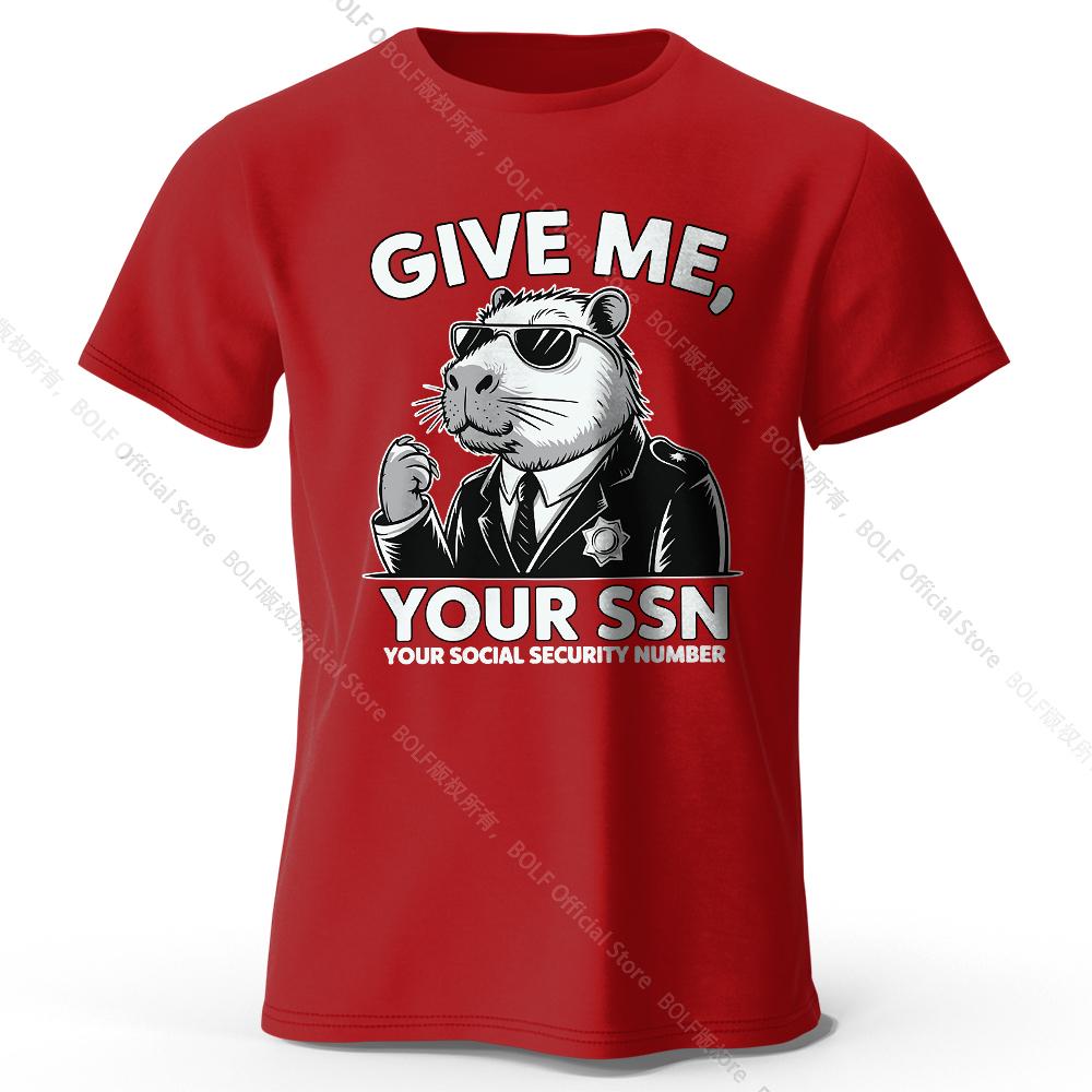 

Мужская футболка с принтом Give Me Your SSN 100% хлопок оверсайз графические футболки с черным юмором для женщин летние топы дерзкая уличная одежда XXXL вино красного