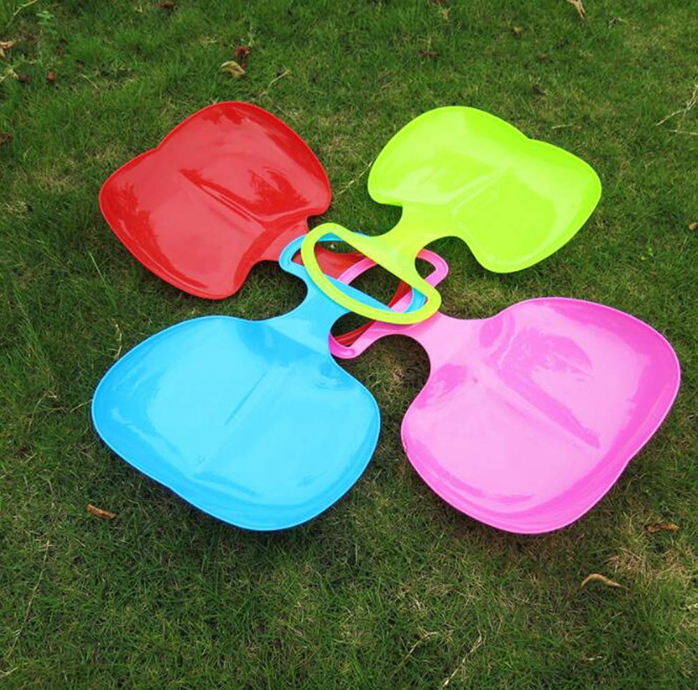 HJ Snow Play Sleds for Kids, Snowboards, Grass Skis, Sleds for Grass, Snow Slides, Sand Slides, and Skiing Equipment (Set of 2)