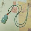 Xinjiang Golden Silk Jade God of Wealth Pendant with Tianshan Jade Accents