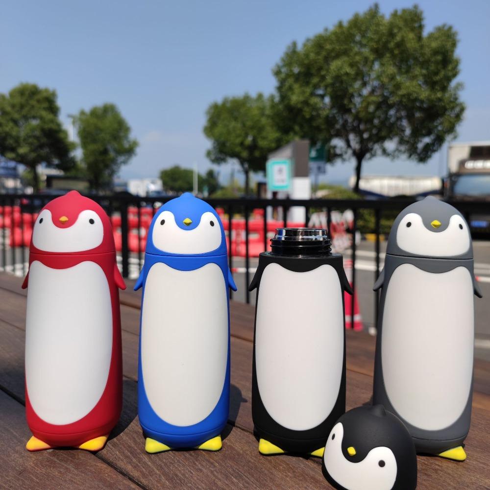 280ml Penguin Thermos Bottle Double Wall Vacuum Water Bottle Penguin Insulating Bottle  Office
