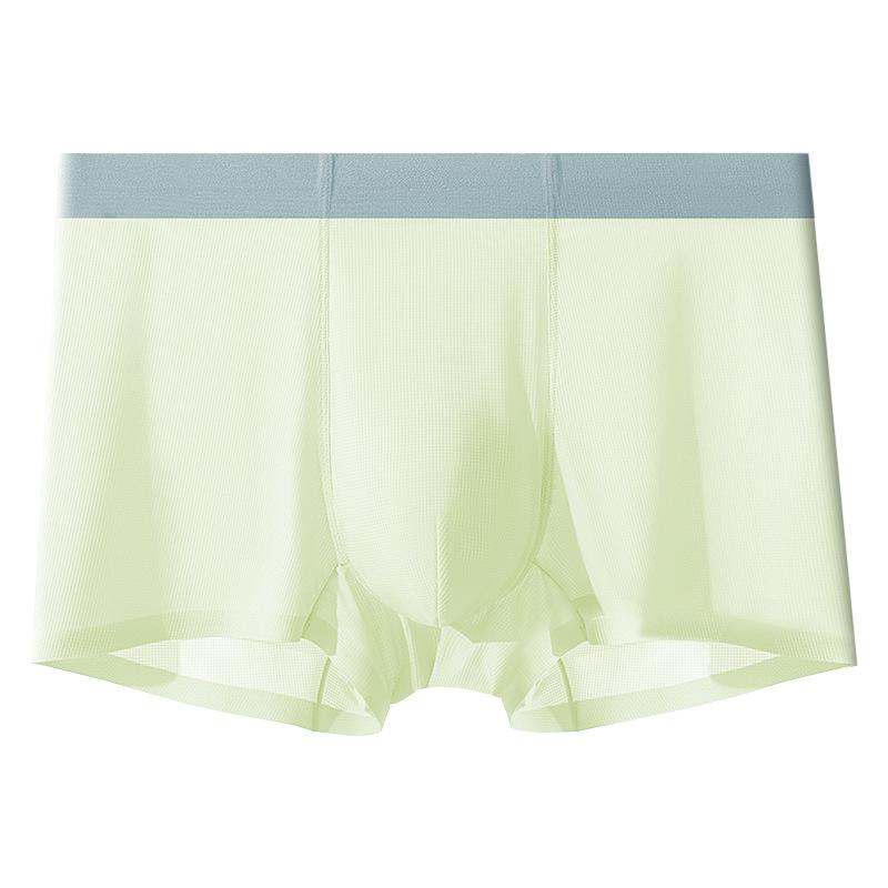 Large Size Men's Summer Thin New Cordyceps Antibacterial No Trace Ice Silk Breathable Quick Dry Flat Angle Underwear