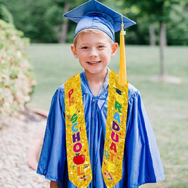 Fun Themed Graduation Sash For Children Preschool Ceremony Colorful Printed Decorative Stole Children's Graduation Stole
