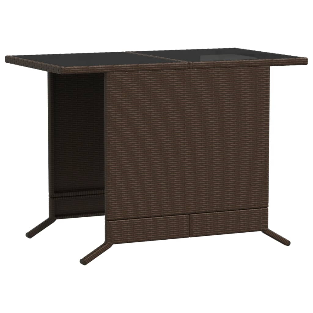 3 Piece Bistro Set with Cushions Brown Poly Rattan