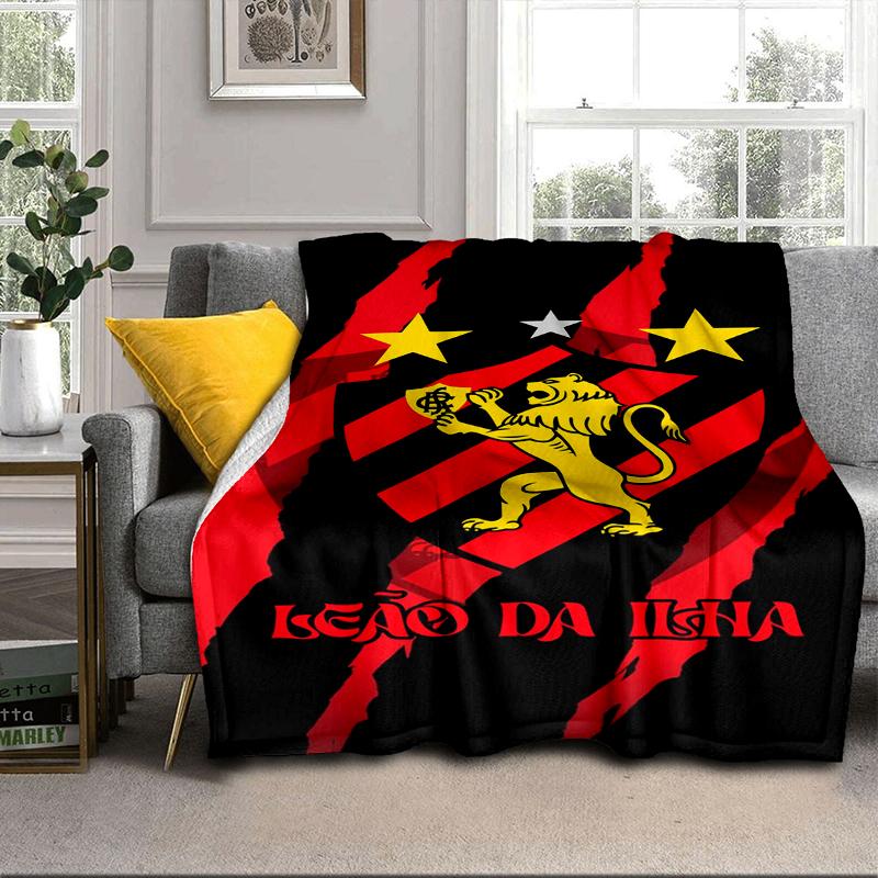 Football Club Emblem Lion Blanket Flannel Blanket for Bed, Sofa, Camping, Hiking, Picnic Essentials, Gift for Family Fan Gifts