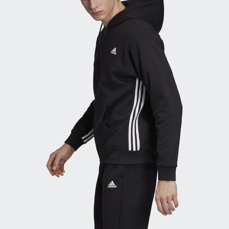 adidas MH 3S Full-Zip Hooded Jacket Men Outerwear Black DX7657