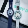 Casio Baby-G Shockproof Waterproof Casual Trendy Eco-Friendly Pet Tent Theme Quartz Movement Fabric Strap Watch Women watches Blue BGA-310C-3APRC