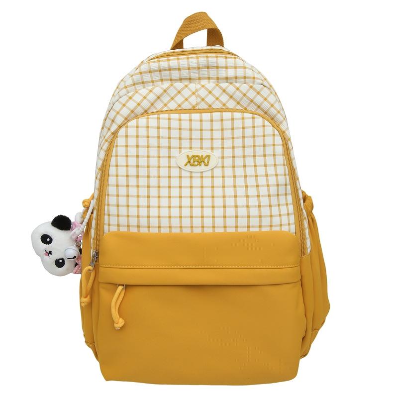 Korean version schoolbag female high school student Mori lattice college style junior high school student large-capacity multi-layer backpack