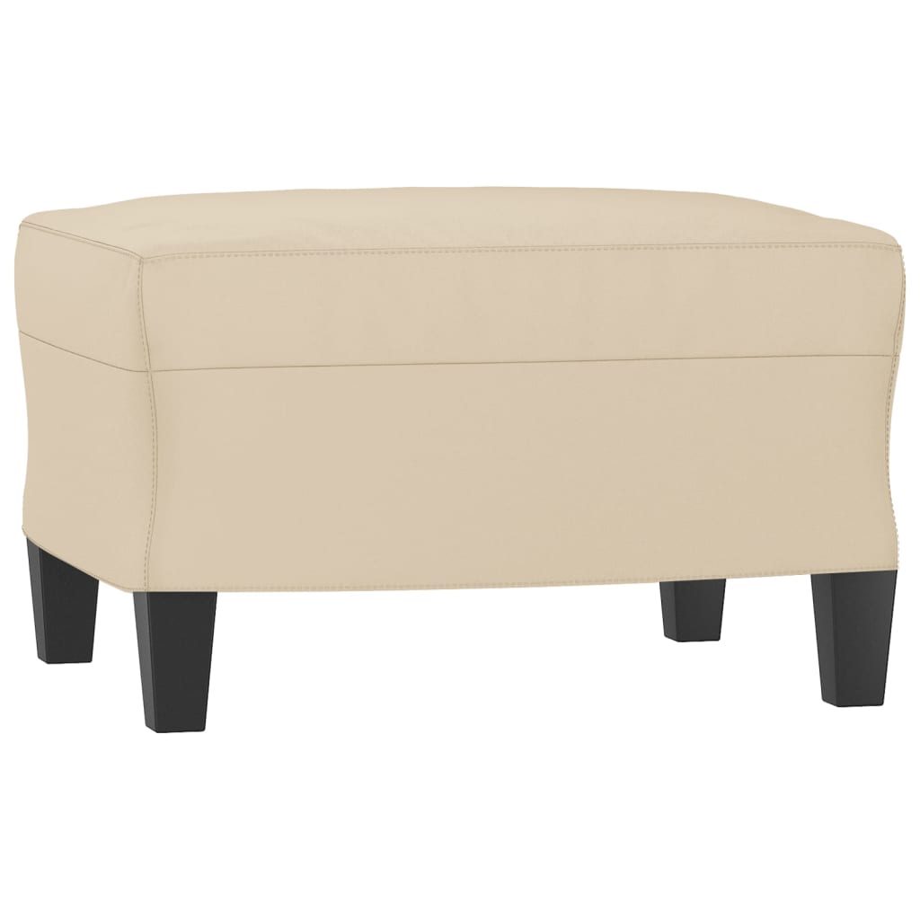 Vidaxl 3-Os. Sofa Z Podnóżkiem, Kremowa, 180 Cm, Obita Mikrofibrą