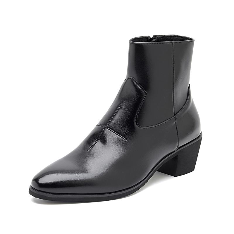 Fashion 2025 Men's Boots Luxury Brand Leather Boots Fashion High Top Chelsea Boot Business Dress Boots for Men Ankle Botas Big Size 46