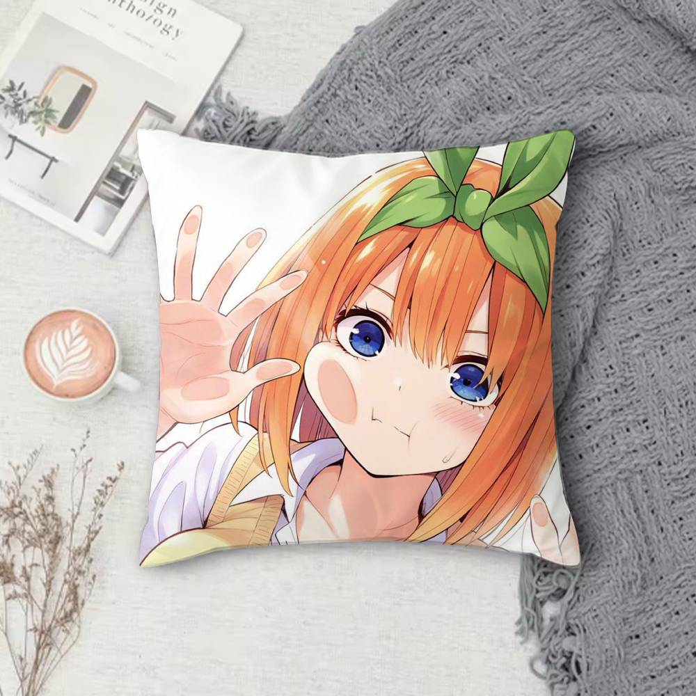 T-The Quintessential Quintuplets Double-Sided Printed Square Pillow Cover Decorative Cushion Cover For Sofa Bedroom Bedside