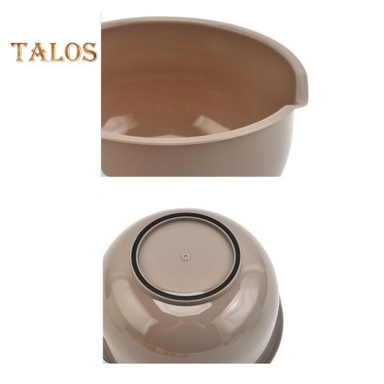 3Pcs Salad Bowl Smooth Surface Organization Non-slip Durable Multipurpose Mixing Bowl Salad Fruit Plate Kitchen Supply