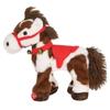 2026 Novo Cavalo de Pelúcia Elétrico Manchado, Pônei Manchado Marrom e Branco Interativo com Sons Alegres de Relincho para Presente de Crianças