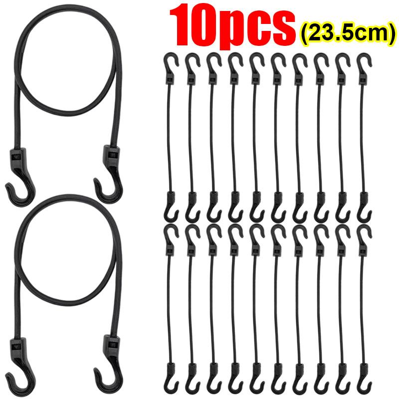 32cm Cycling Luggage Binding Ropes Camping Accessories Strechable Bungee Cord Elastic Rubber Rope 20-1pcs with Hook Versatile