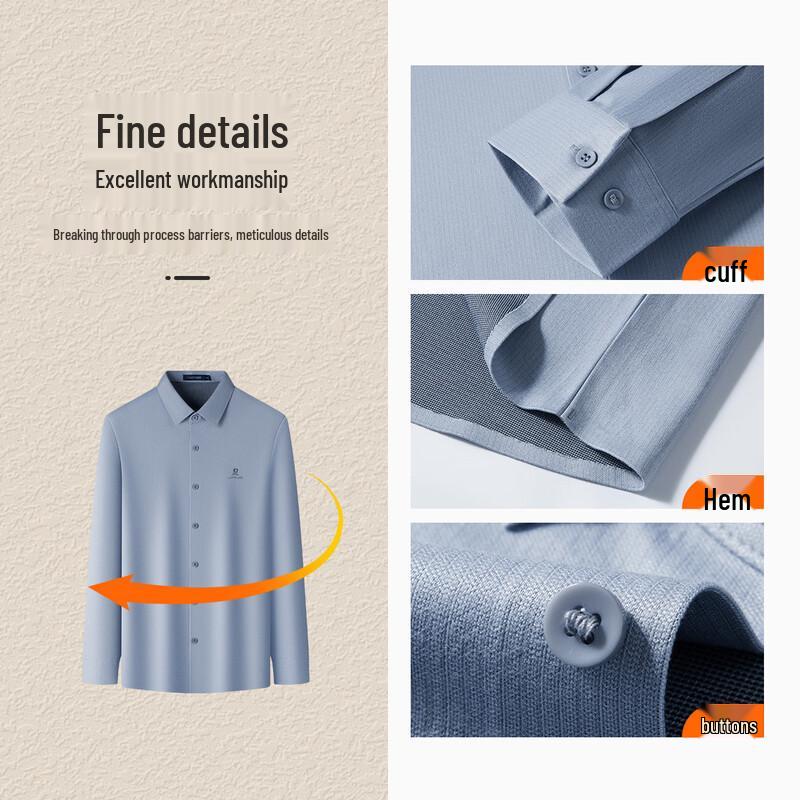 Montagut Men's Cashmere-Blend Striped Long-Sleeve Business Casual Shirt