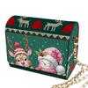 Kit de Sac à Bandoulière Peinture Diamant 5D DIY avec Chaîne Sac de Maquillage Strass Bling Motif Fleurs pour Décoration Intérieure Cadeau
