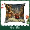 Christmas Street Cushions Pillowcase Polyester Cushion Cover Throw Pillow Pillowcover Home Car Sofa Decor